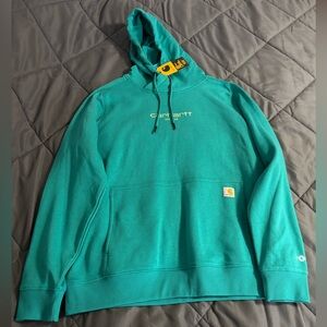 Carhartt Men's Green Hoodie Sweater
